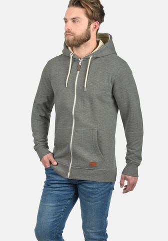 BLEND Zip-Up Hoodie 'Hulker' in Grey: front