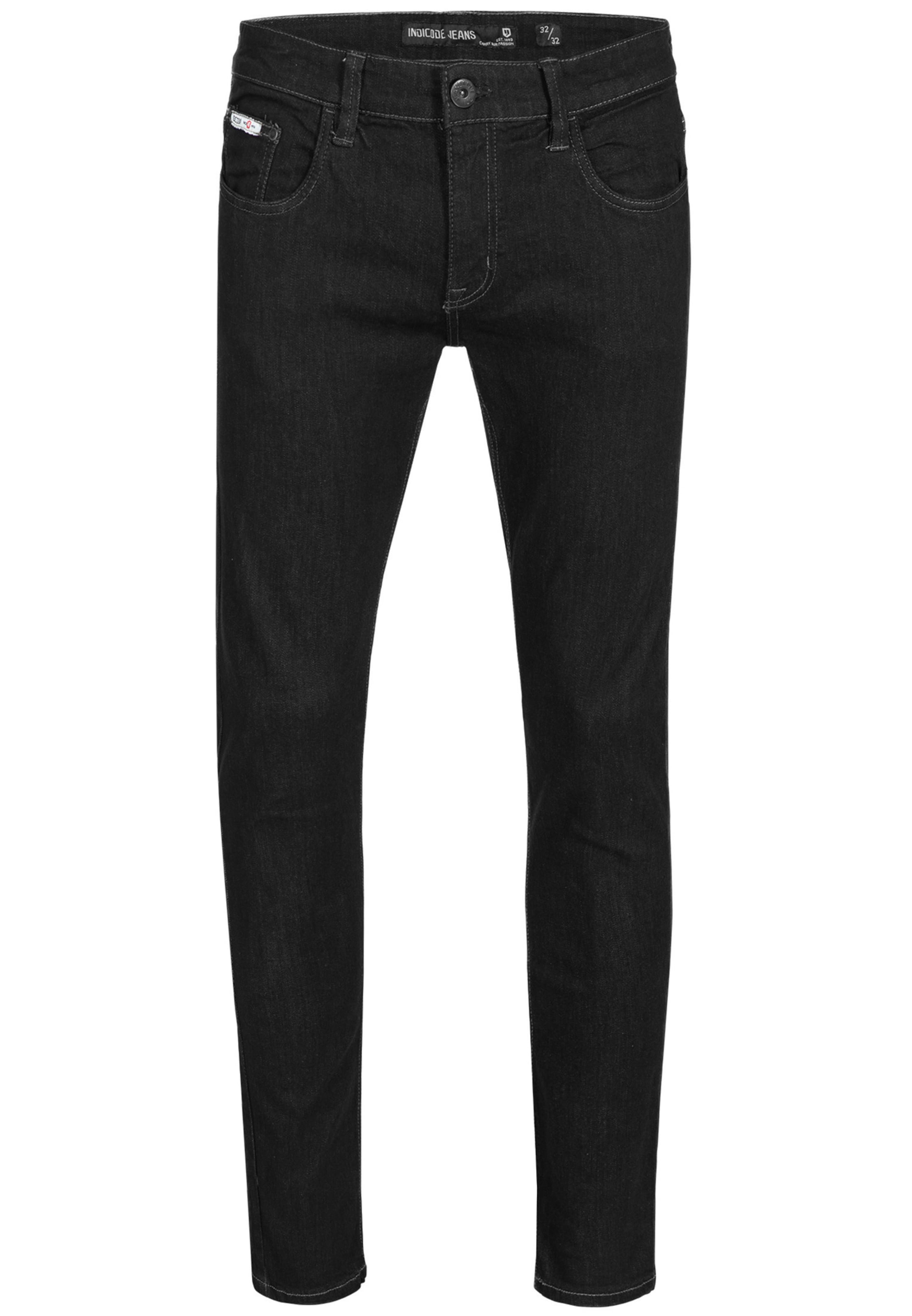 INDICODE JEANS Regular Trousers 'Texas' in Black: front