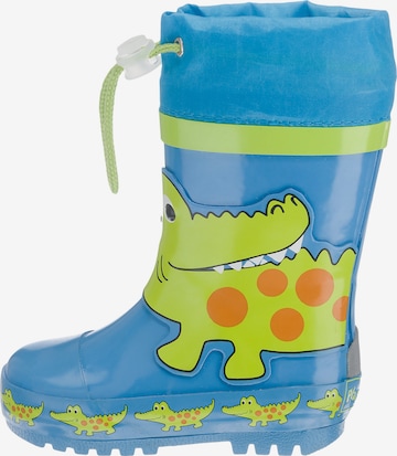 PLAYSHOES Rubber Boots 'Krokodil' in Blue