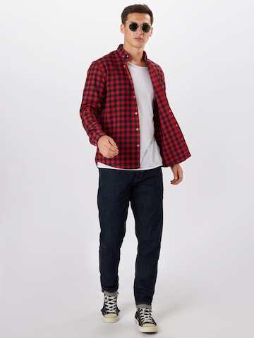 Kronstadt - Regular Fit Camisa 'Johan' em vermelho