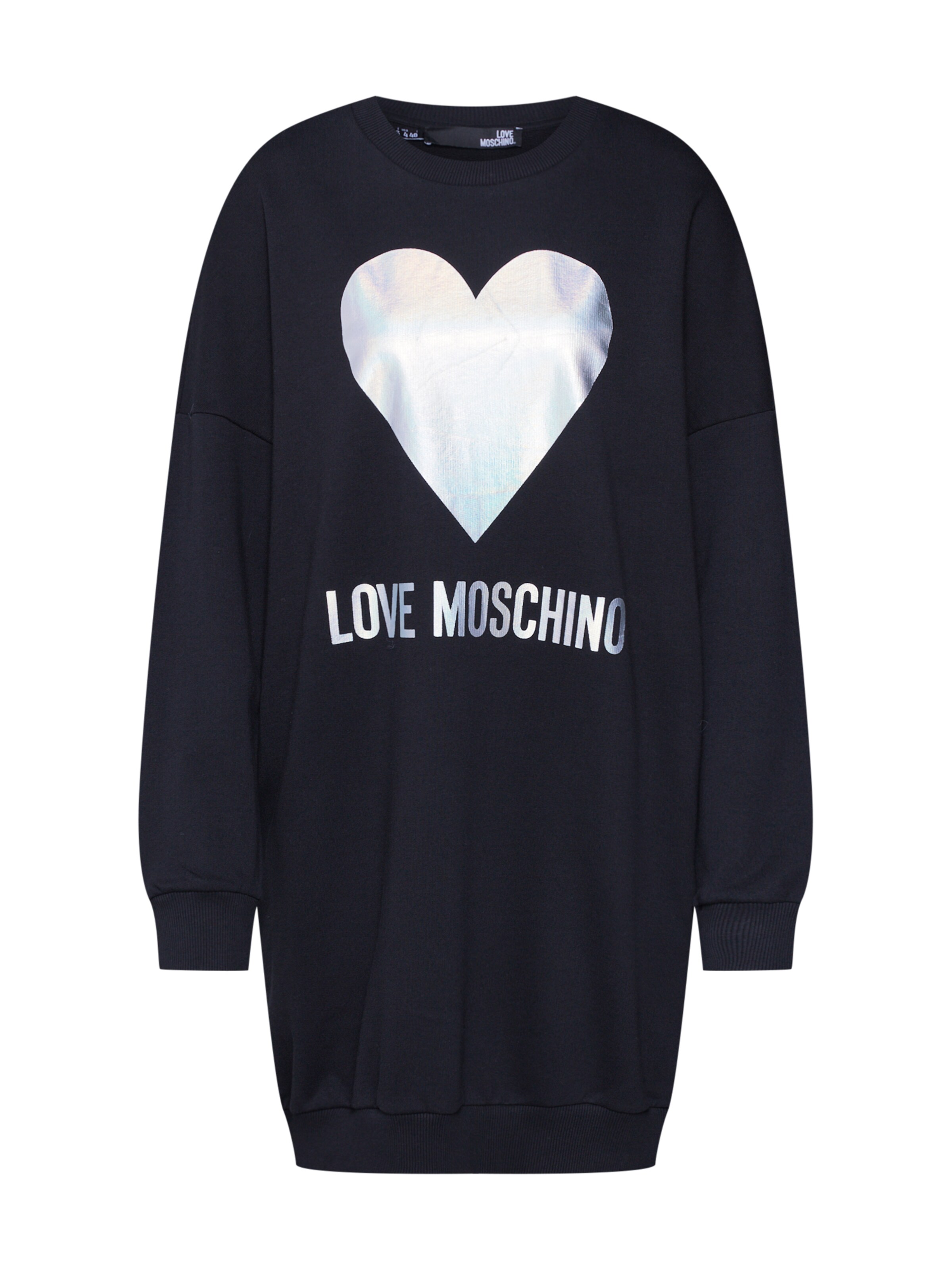 Love Moschino - Oversized jurk 'ABITO M/L ST. CUORE LOGO' in de kleur Zwart