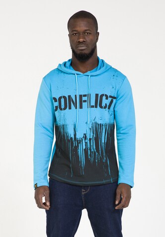 Sweat-shirt PLUS EIGHTEEN en bleu : devant