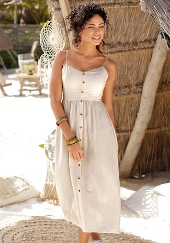 LASCANA - Vestido de verano en beige: frente