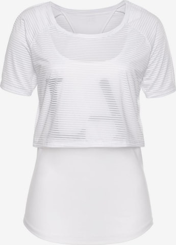 LASCANA ACTIVE Performance Shirt 'Digital Mauve' in White: front