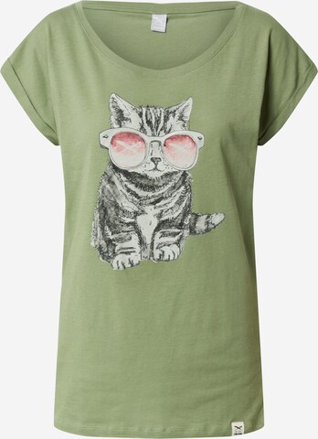 Iriedaily - Camisa 'Iriecat ' em verde: frente