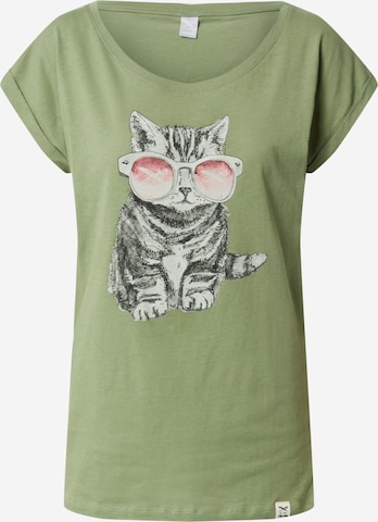 Iriedaily Shirt 'Iriecat ' in Groen: voorkant