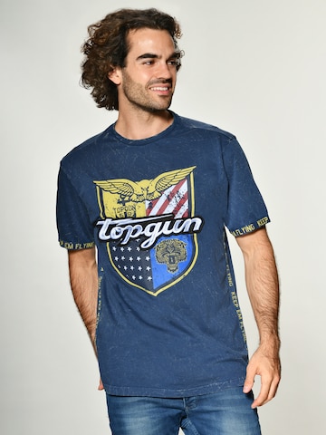 TOP GUN Shirt ' Insignia ' in Blauw: voorkant