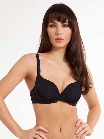 LingaDore T-shirt Bra 'DAILY LACE' in Black: front