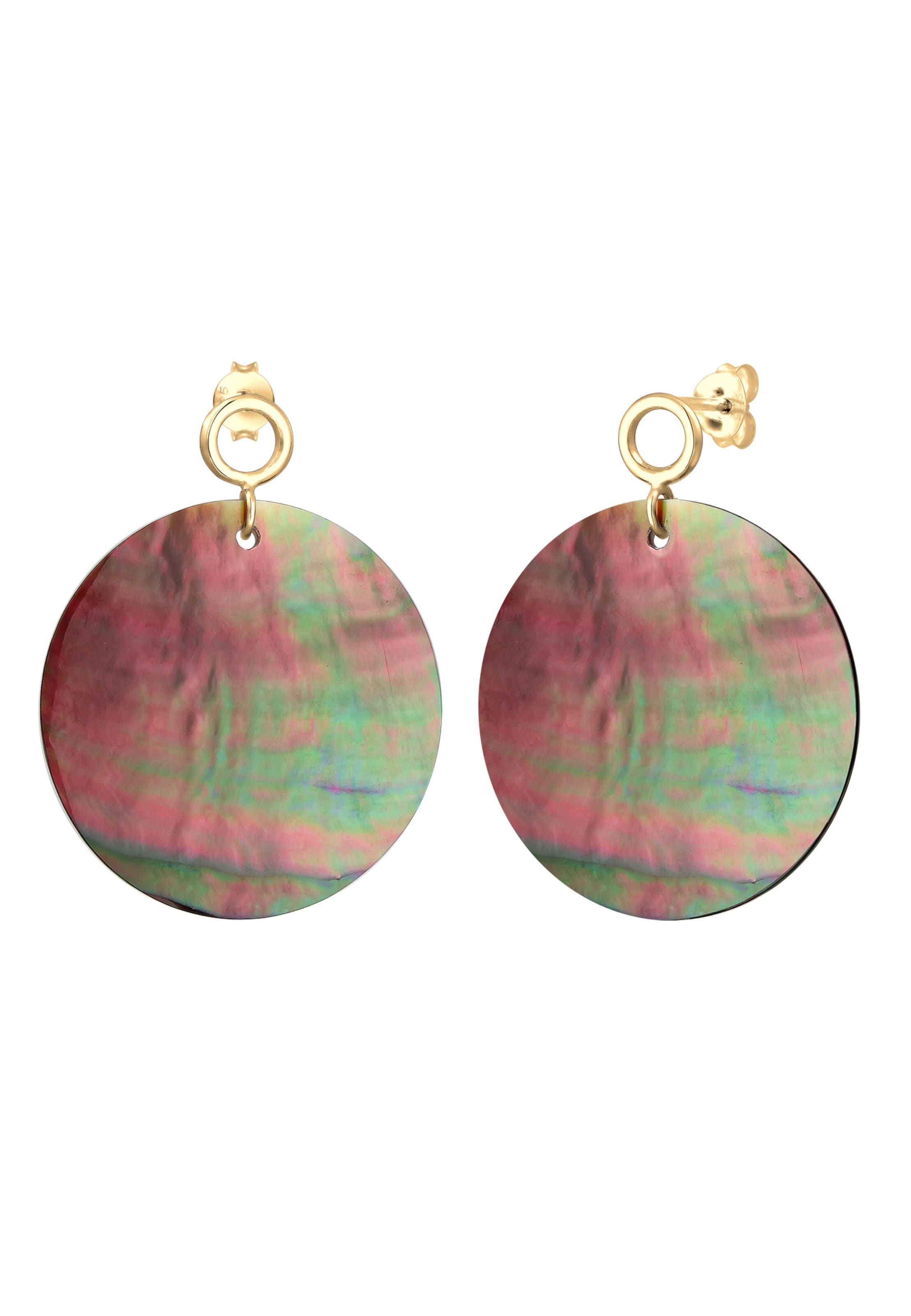 ELLI Örhängen 'Perlmuttscheibe' i guld: framsida