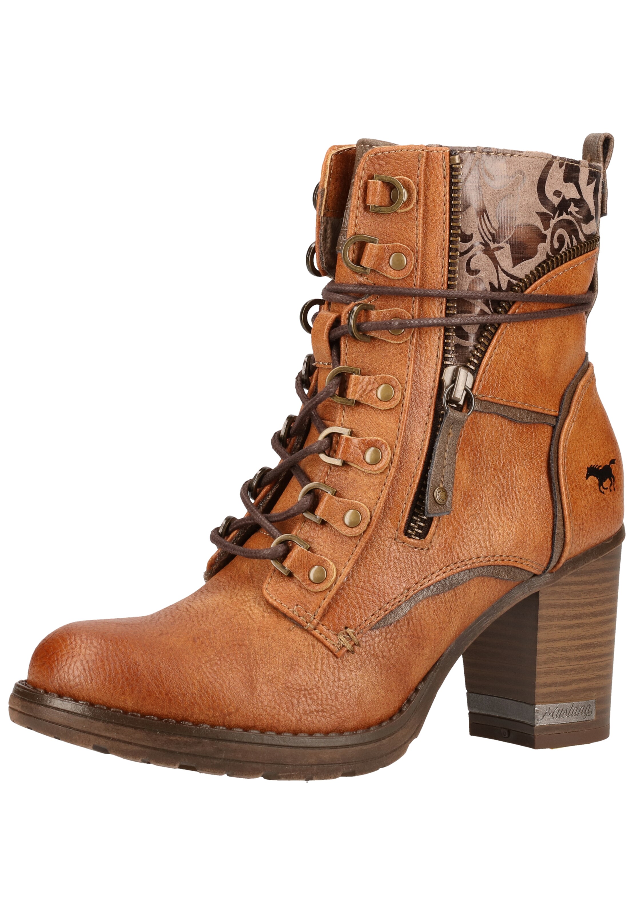 MUSTANG - Veterlaarsjes in de kleur Cognac