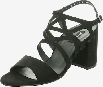 Paul Green Strap Sandals in Black: front