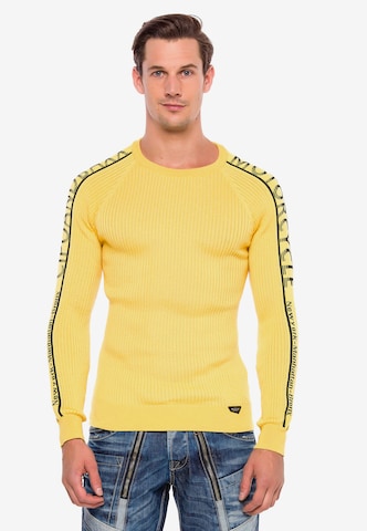 CIPO & BAXX Sweater in Yellow: front