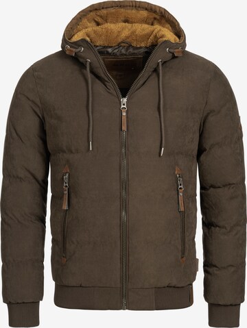 INDICODE JEANS Winter Jacket 'Adeline' in Brown: front