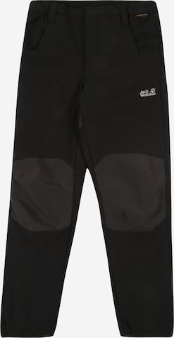 JACK WOLFSKIN Normalny krój Spodnie outdoor 'Rascal' w kolorze czarny: przód