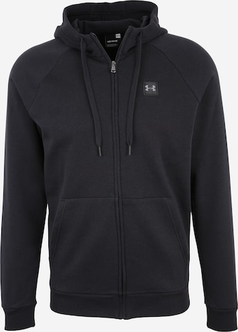 UNDER ARMOUR Sportsweatvest 'Rival FZ' in Zwart: voorkant