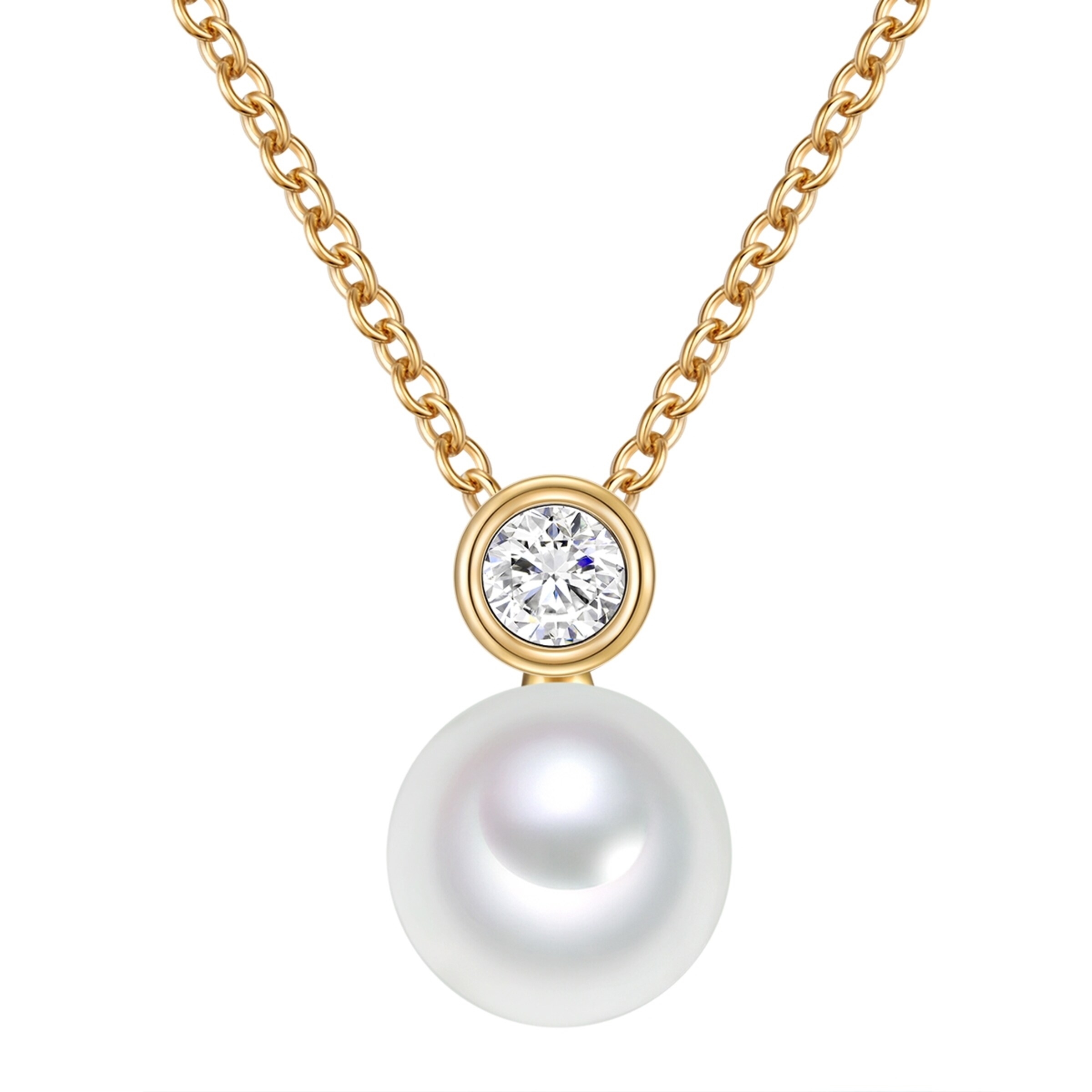 Valero Pearls Necklace in Gold: front