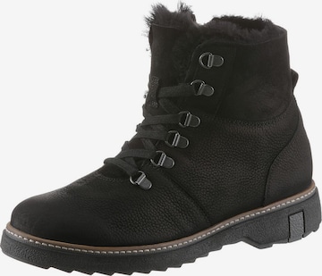WALDLÄUFER Lace-Up Ankle Boots 'Hitomi' in Black: front