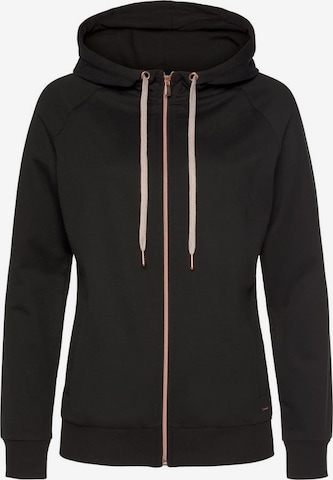 LASCANA Sweat jacket in Black: front