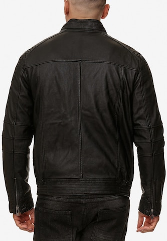 INDICODE JEANS Lederjacke 'Germo' in Schwarz