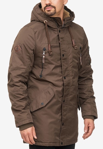 INDICODE JEANS Winter Parka 'Bardsley' in Brown