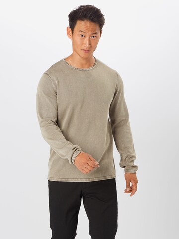JACK & JONES Regular fit Sweater 'JJLeo' in Beige: front