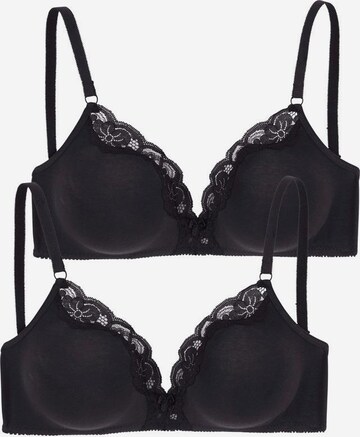 Soutien-gorge PETITE FLEUR en noir : devant