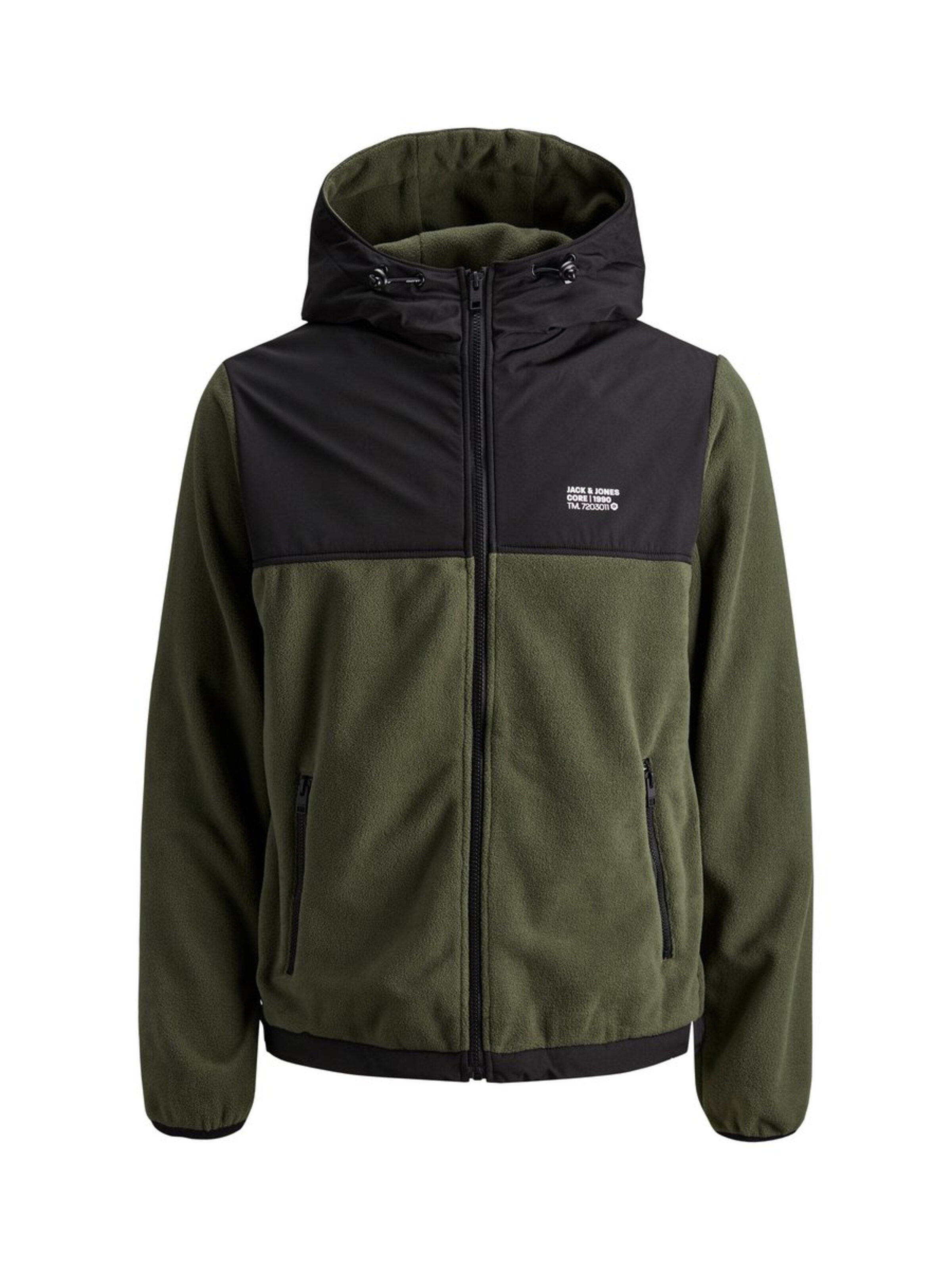 JACK & JONES - Fleece jas in de kleur Donkergroen