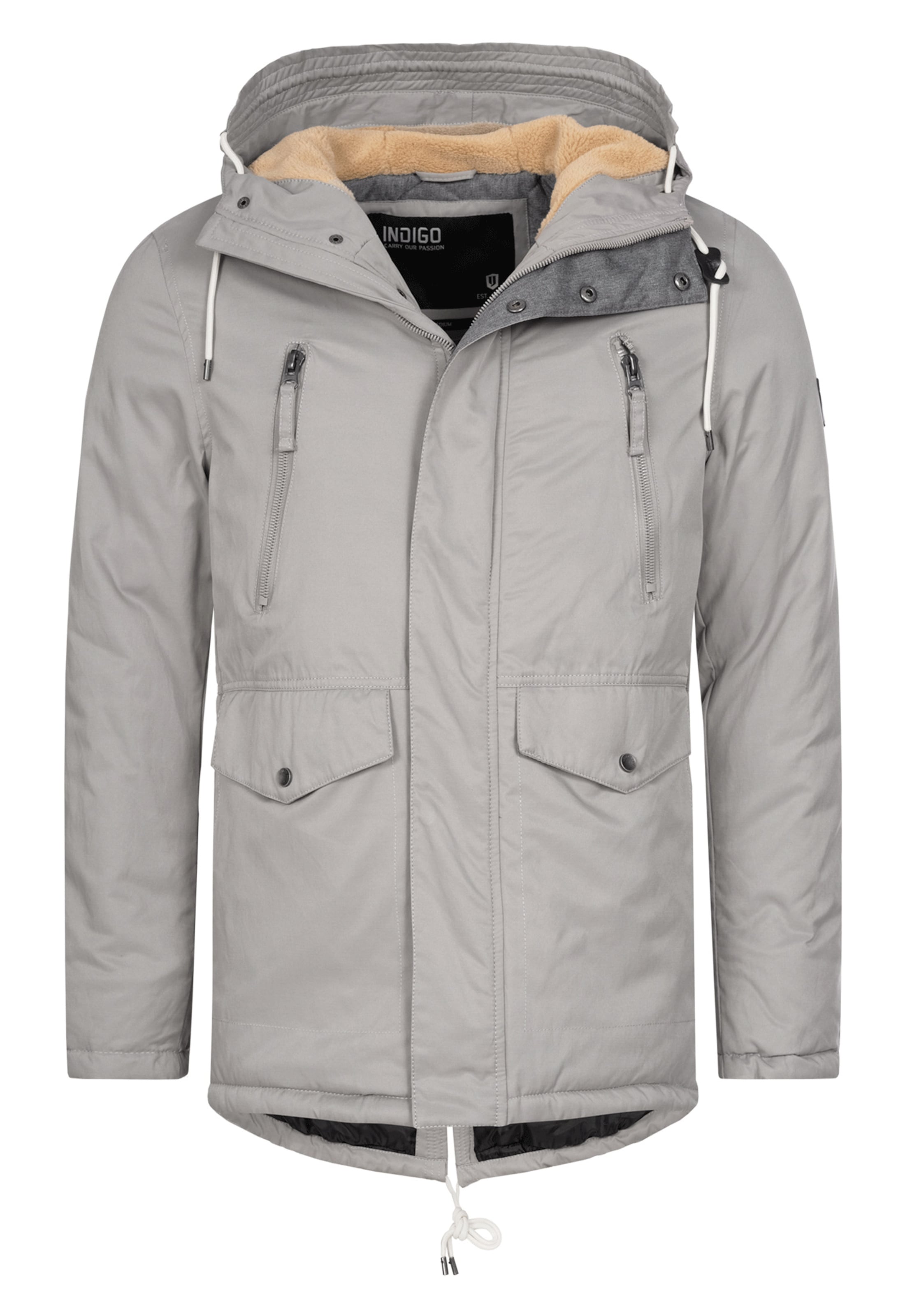 INDICODE JEANS Parka 'Loaf ' in Grau: Vorderseite