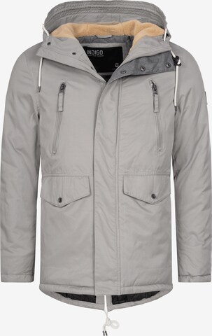 INDICODE JEANS Winterparka 'Loaf ' in Grijs: voorkant