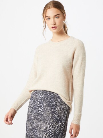 Pull-over SELECTED FEMME en beige : devant