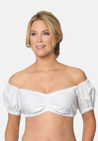 STOCKERPOINT Блуза в традиционен стил в бяло: отпред