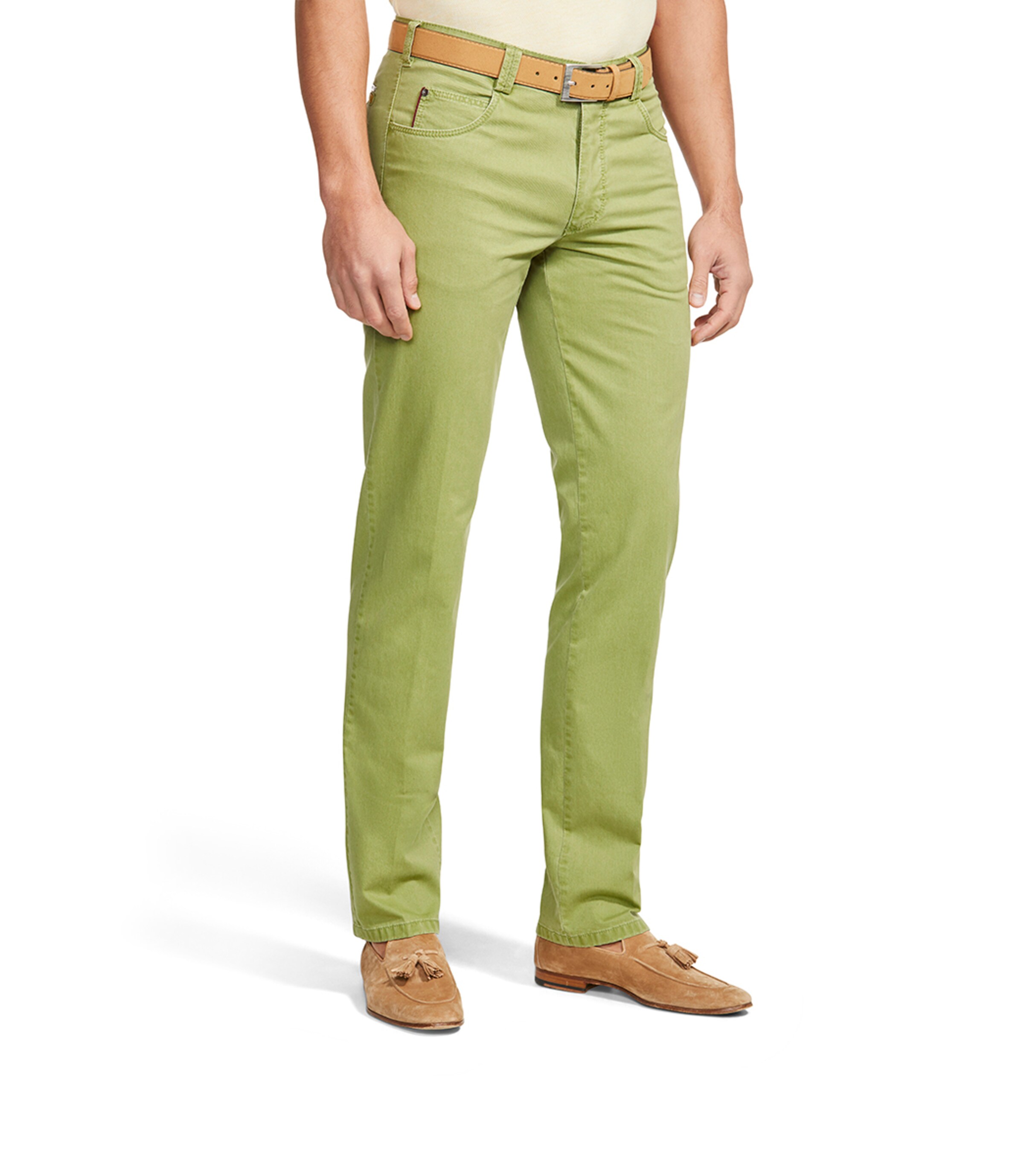 Meyer Hosen Slim fit Chino Pants 'Diego' in Green: front