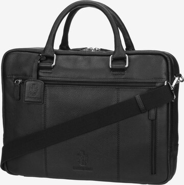 LEONHARD HEYDEN Laptop Bag ' Berlin 7359 Kurzgrifftasche 2 Fächer ' in Black