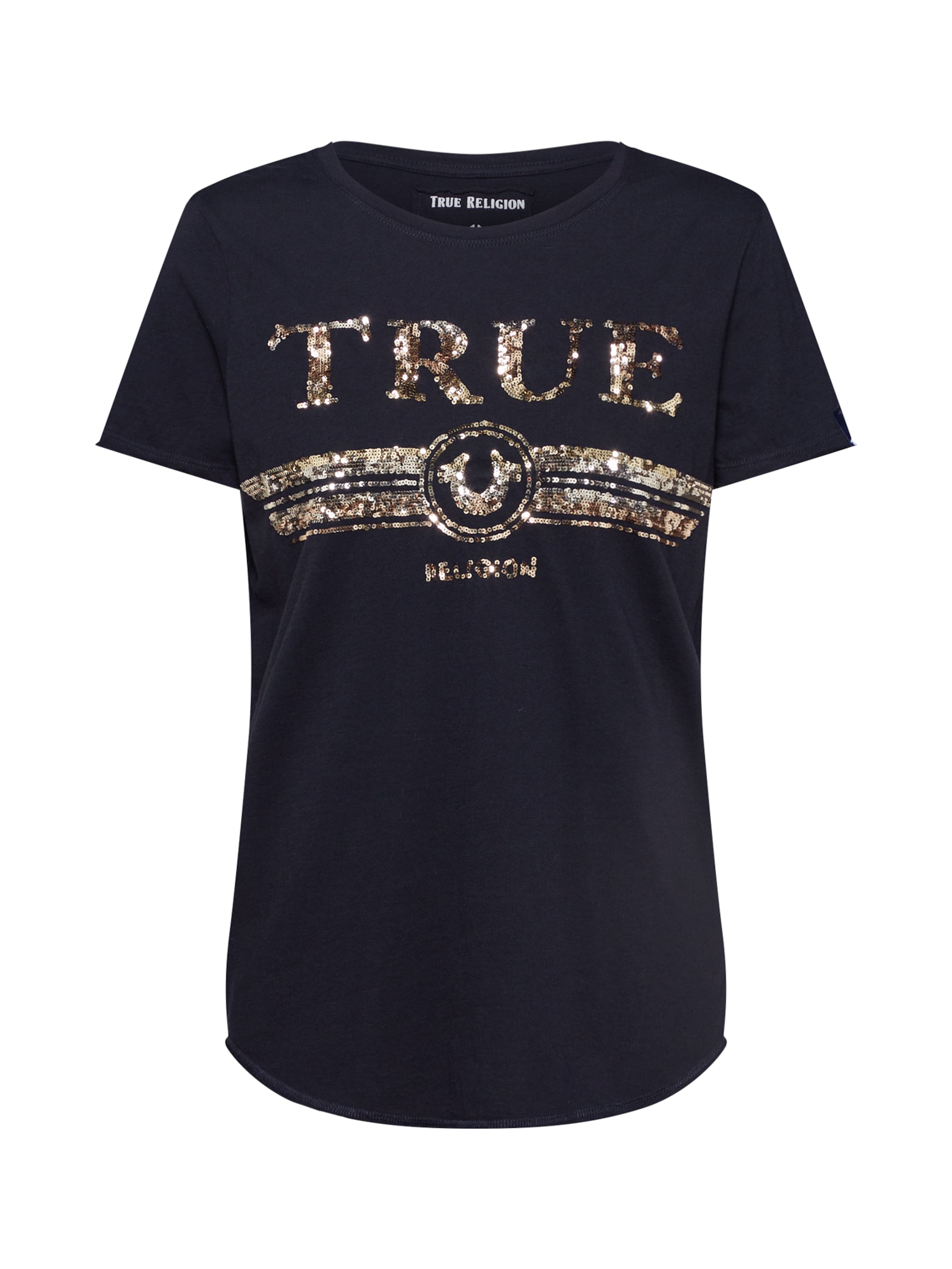 True Religion - Top 'CREW TSHIRT SEQUIN' in de kleur Zwart