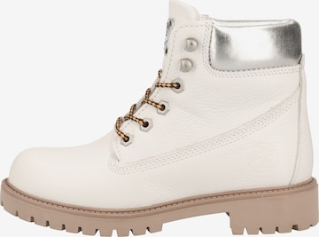Darkwood Lace-Up Ankle Boots in White