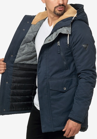 INDICODE JEANS Winter Parka 'Loaf ' in Blue