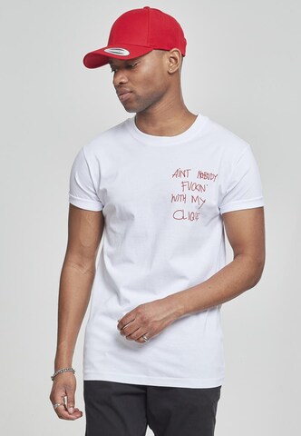 Mister Tee Shirt 'Clique' in Wit: voorkant