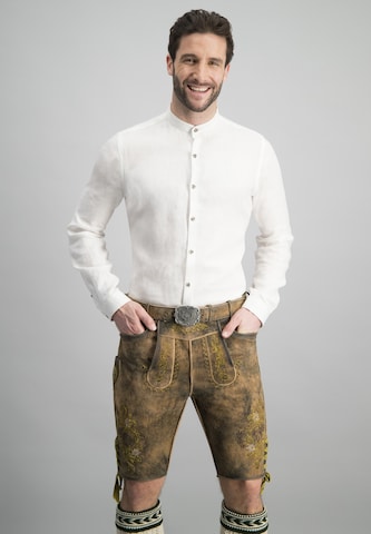 STOCKERPOINT Comfort fit Klederdracht overhemd 'Vettel' in Wit: voorkant