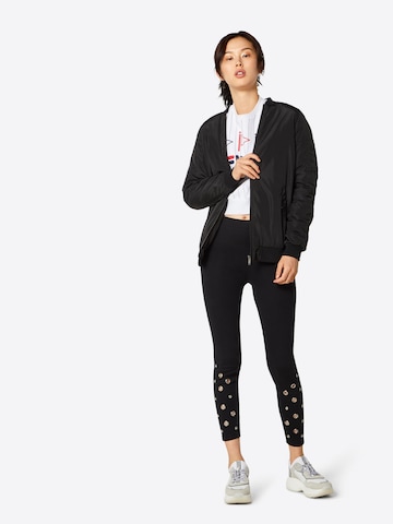 Urban Classics Skinny Leggings 'Eyelet' i svart