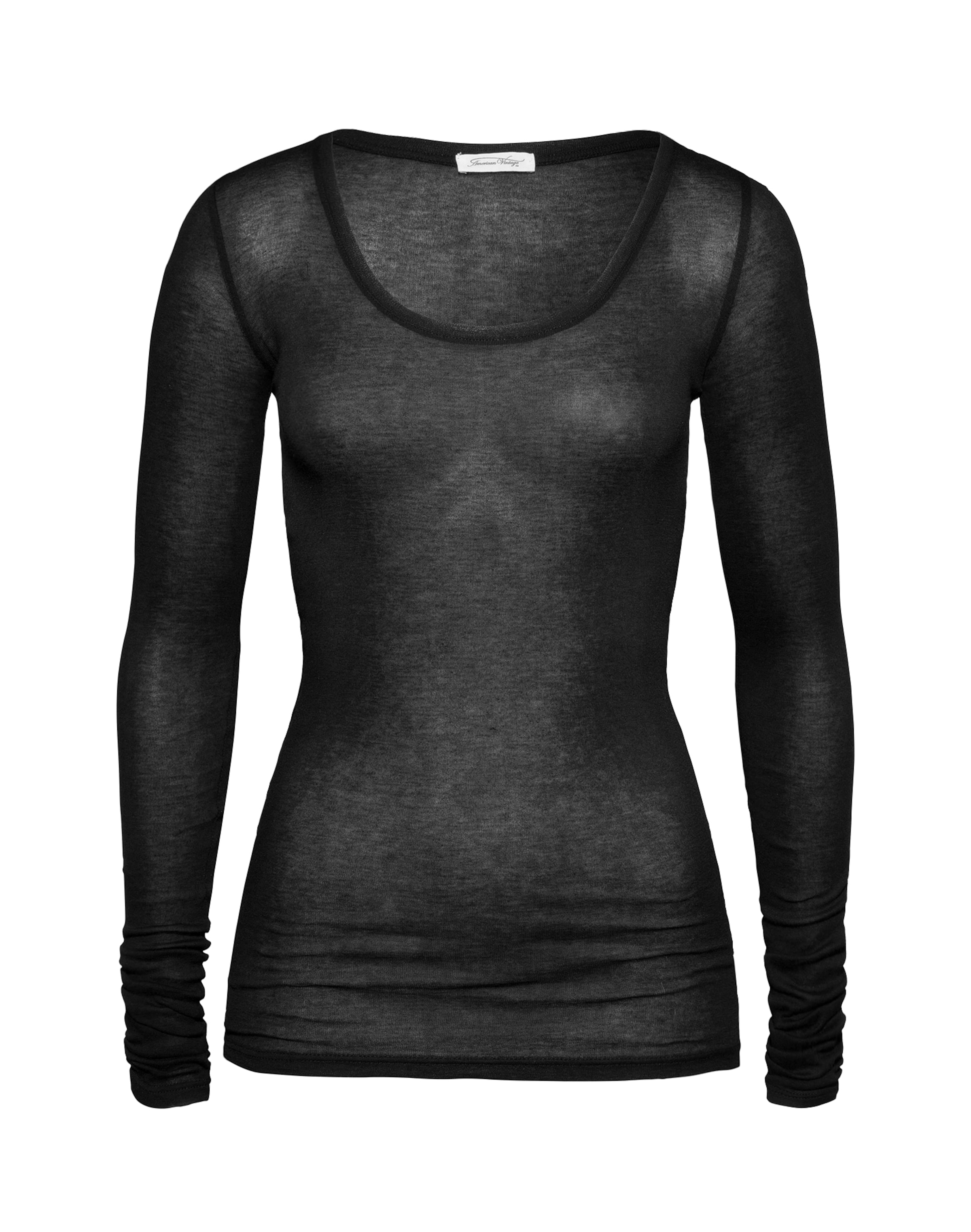 AMERICAN VINTAGE Tričko 'Massachusetts' - Čierna: predná strana