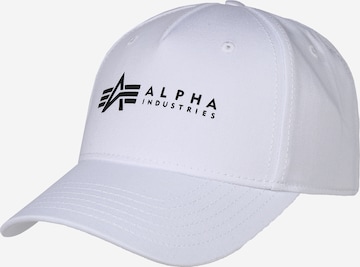 ALPHA INDUSTRIES Cap 'Alpha' in Weiß: predná strana