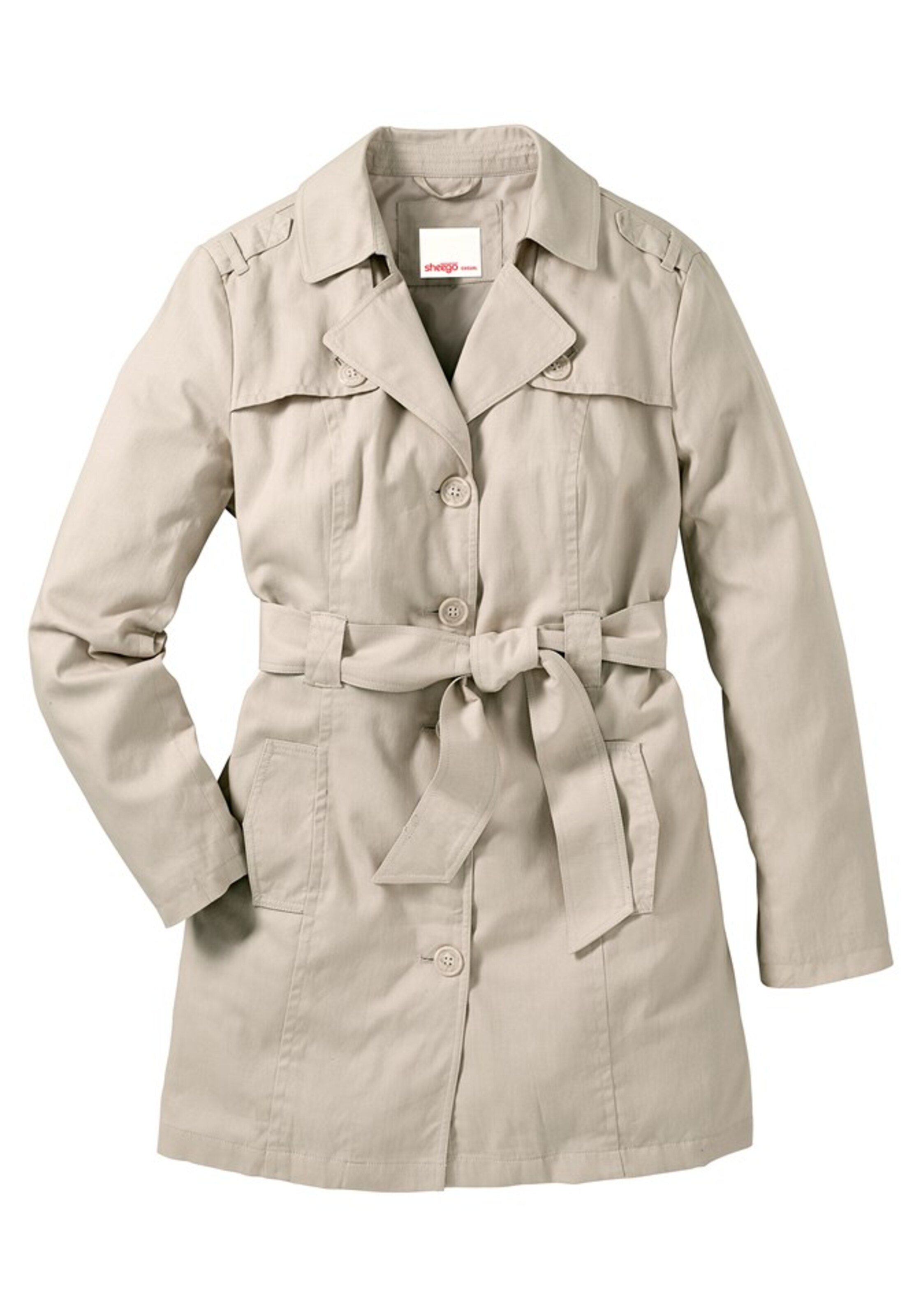 SHEEGO - Trenchcoat in Kurzform in beige