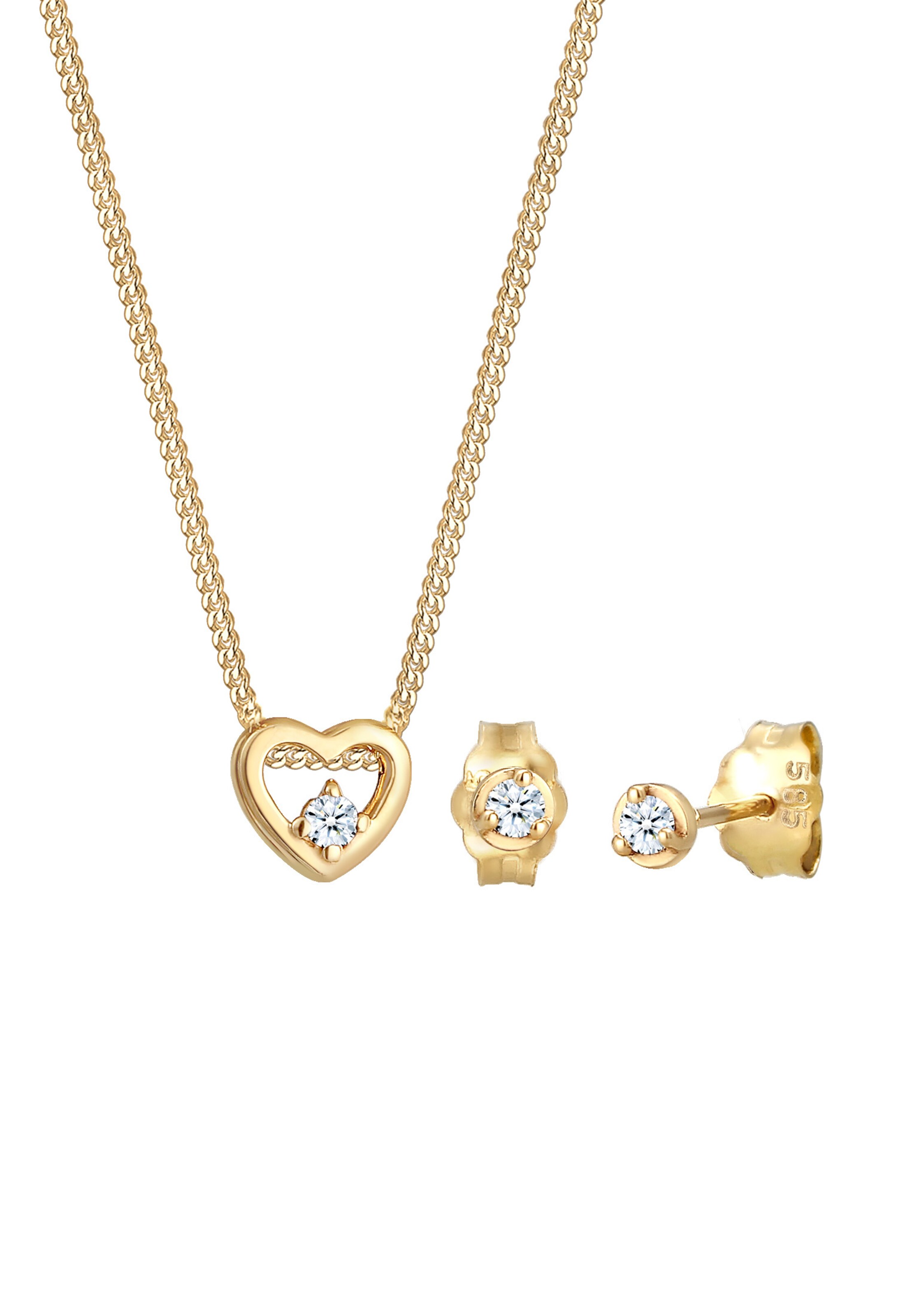 Parure de bijoux 'Herz, Solitär' Elli DIAMONDS en or