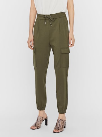 VERO MODA Tapered Cargobroek in Groen: voorkant