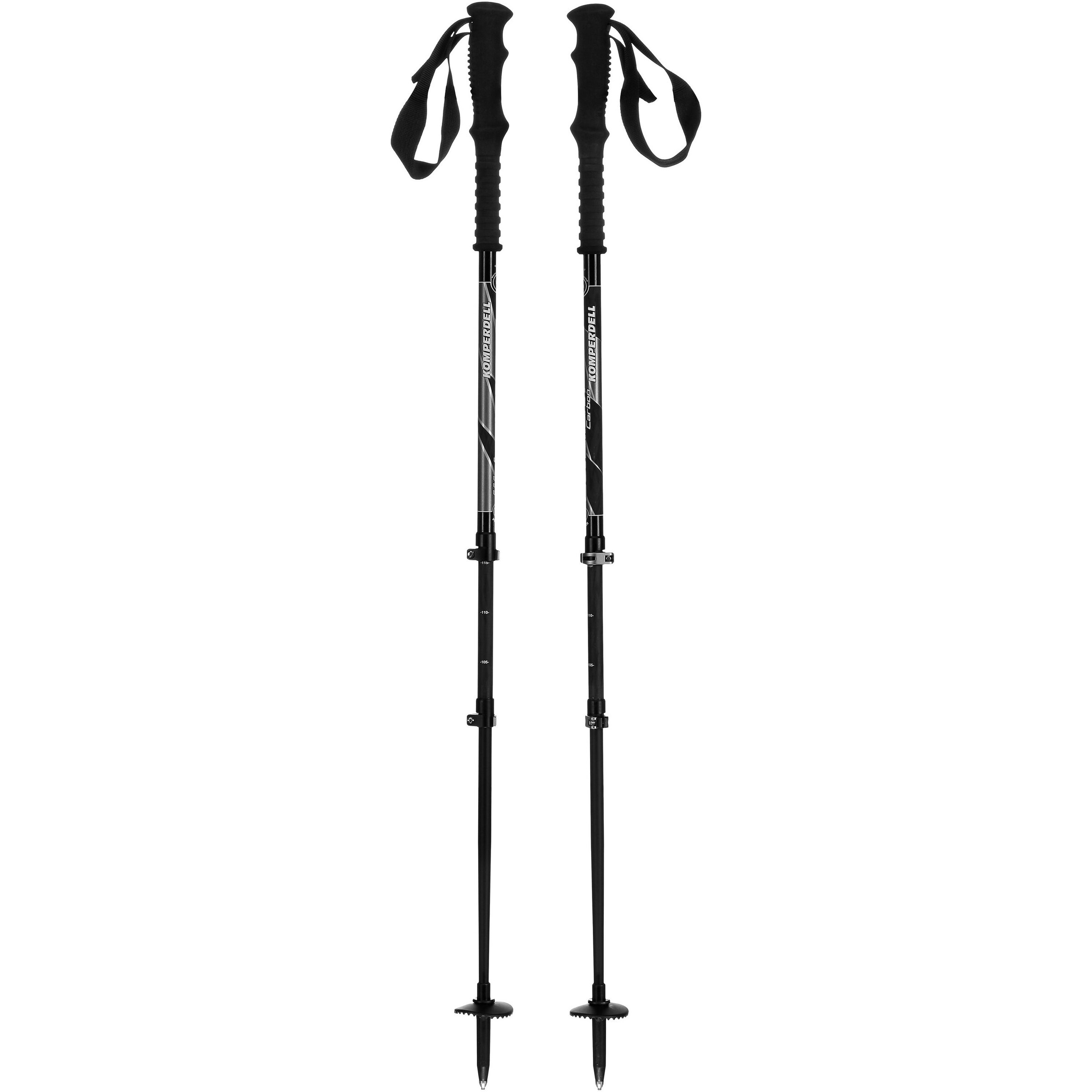 KOMPERDELL Teleskopstock 'C3 Watzmann Carbon Pi3' in schwarz / weiß, Produktansicht