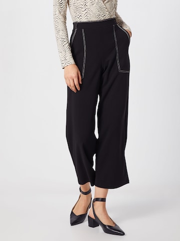 ABOUT YOU Wide leg Broek 'Tabitha' in Zwart: voorkant