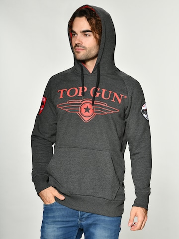 TOP GUN Sweatshirt ' Defender ' in Grijs: voorkant