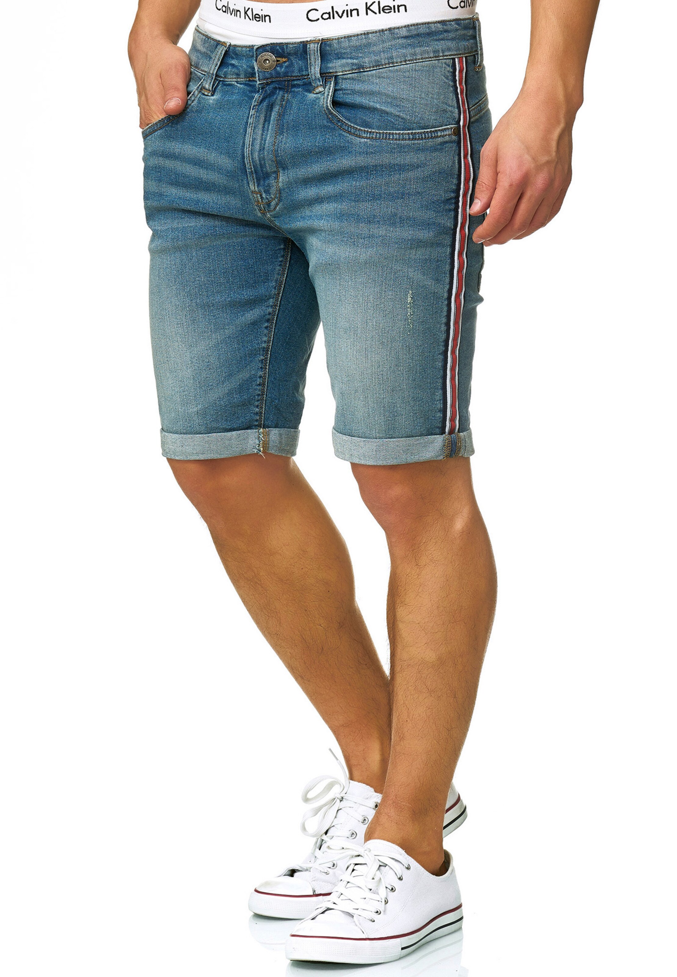 INDICODE JEANS Slimfit Shorts 'Fife' in Blau: Vorderseite