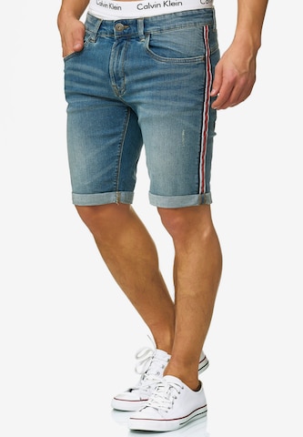 INDICODE JEANS Slimfit Shorts 'Fife' in Blau: predná strana