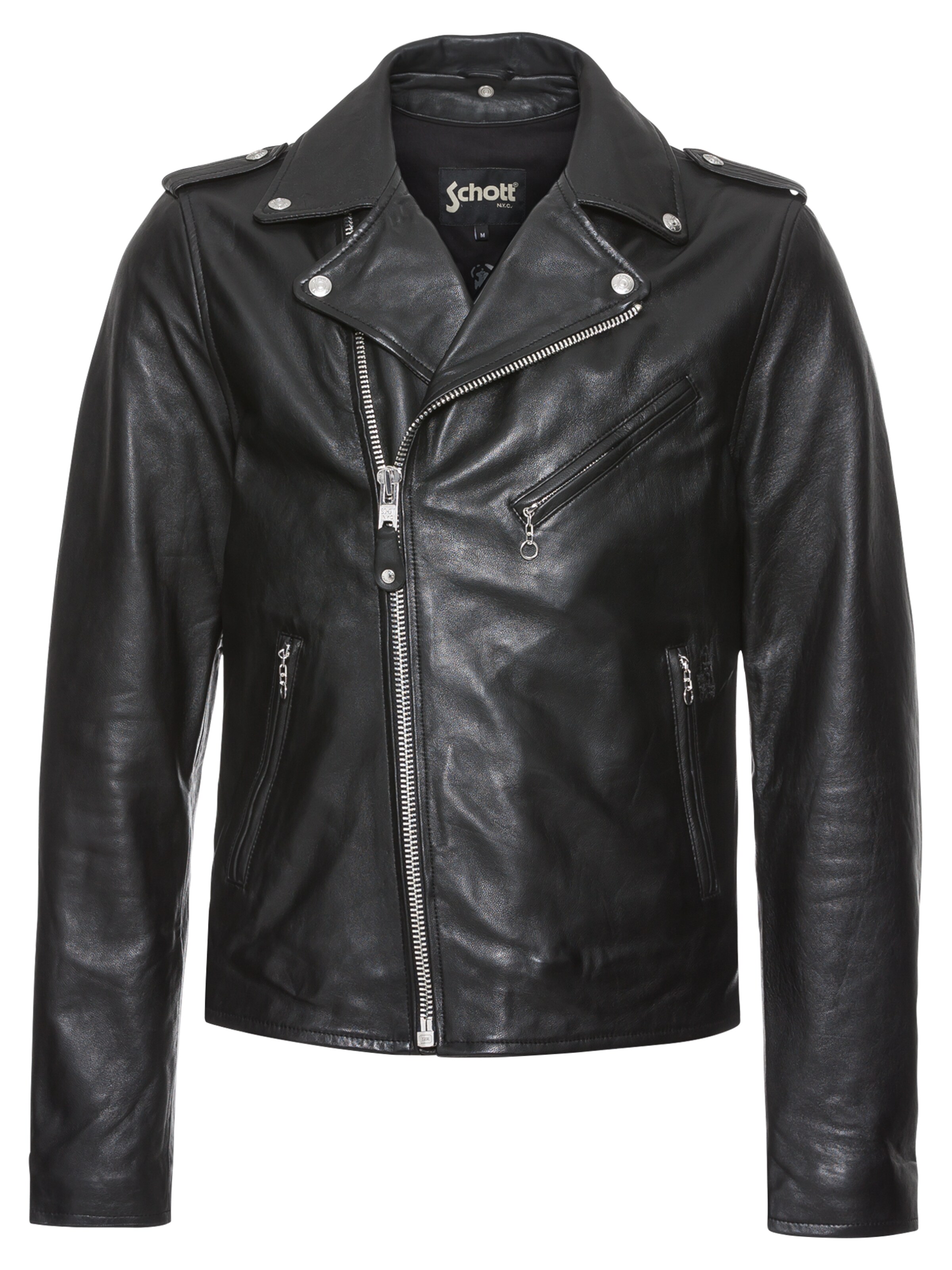 Geacă de primăvară-toamnă de la Schott NYC pe negru: față